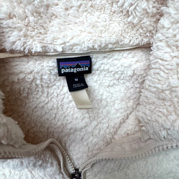 Patagonia Los Gatos Fleece 1/4 Zip Pullover Womens M Cream Sherpa Jacket - Picture 3 of 5